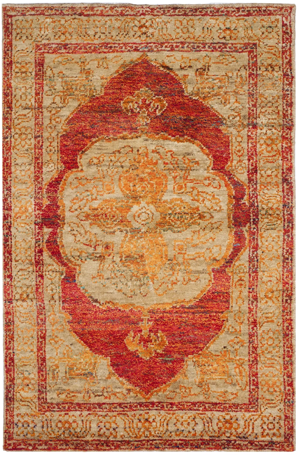 Safavieh Tangier 5'-0" x 8'-0" Rug in Red Orange / Beige