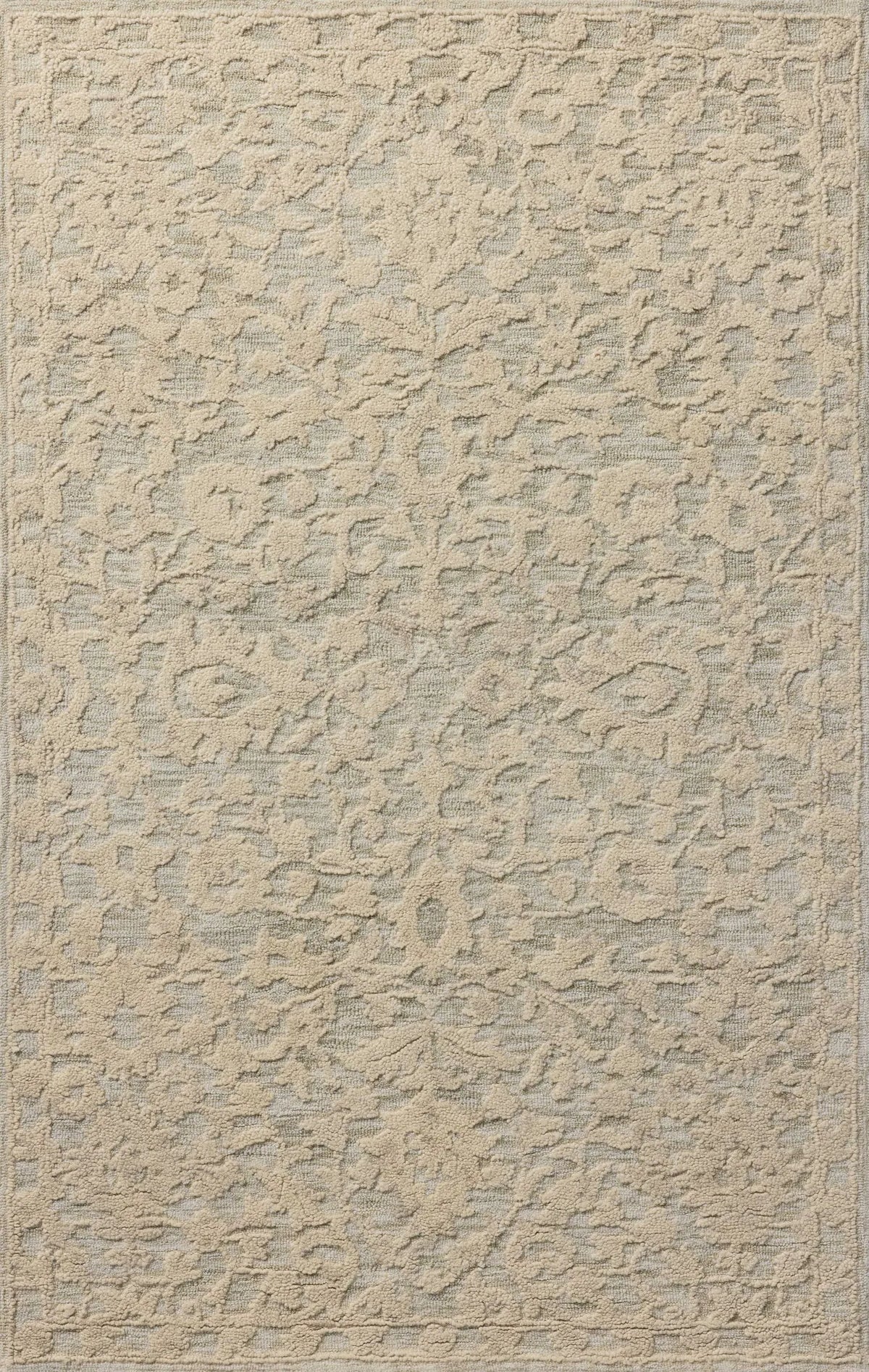 Loloi Prudence PRU-01 Sage / Ivory Hand Tufted Rug - main flat