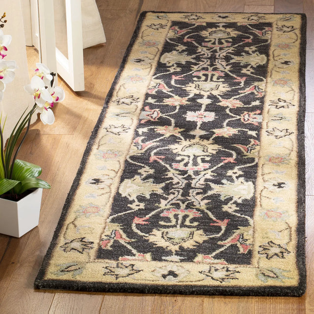 Safavieh Heritage 2'-3" x 14'-0" Rug in Charcoal / Gold