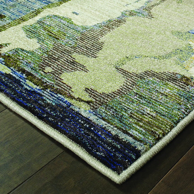 Oriental Weavers Sphinx Evolution 8027A Blue/Grey Rugs - corner detail