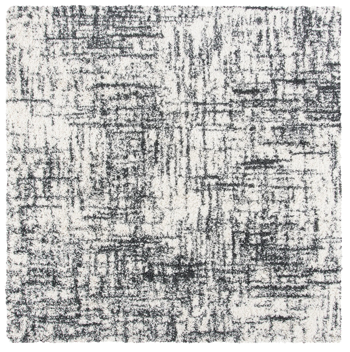 Safavieh Hudson Shag 7'-0" x 7'-0" Rug in Ivory / Dark Grey
