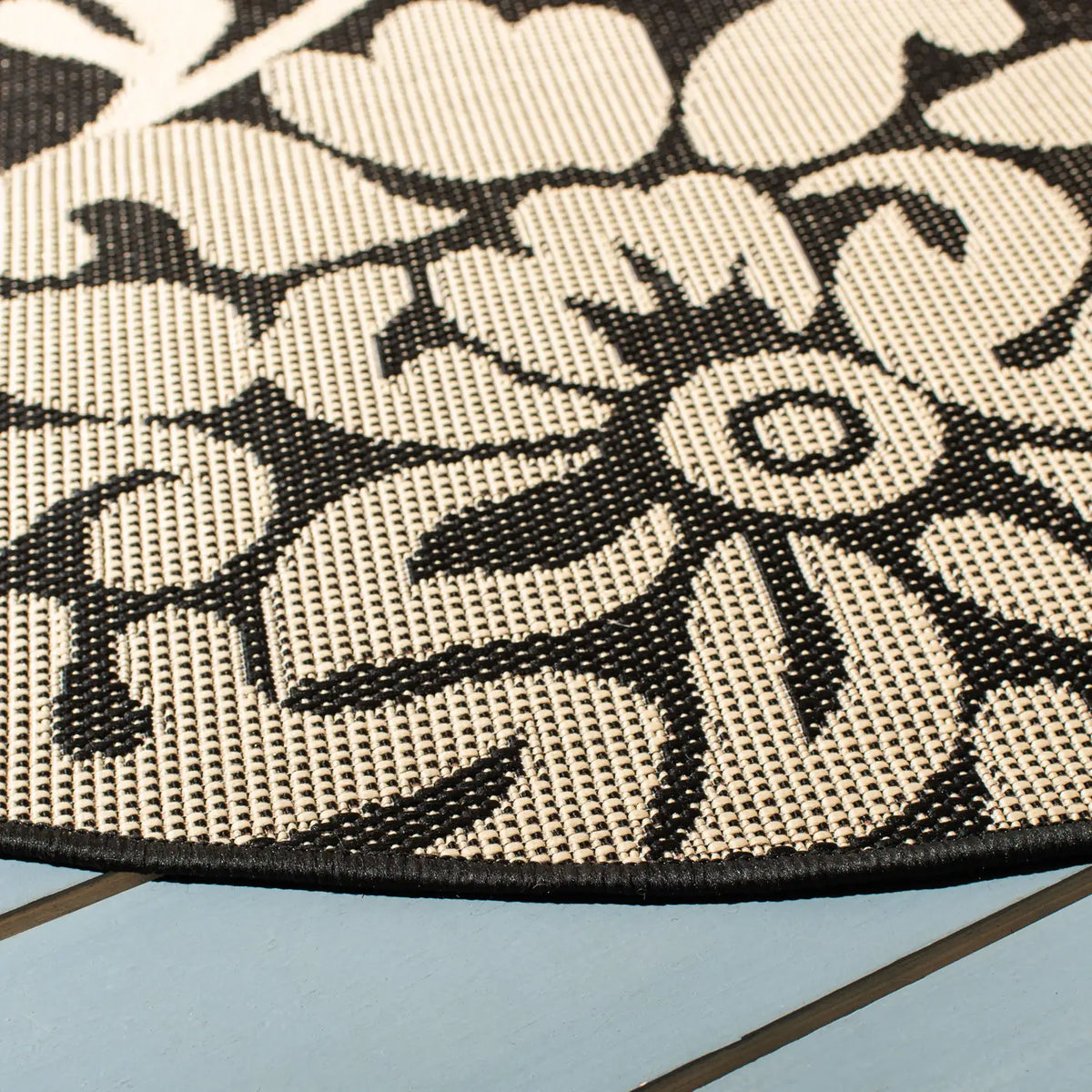 Safavieh Courtyard 6'-7" x 6'-7" Rug in Black Natural / Brown