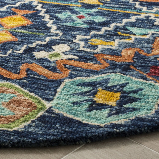 Safavieh Aspen 5'-0" x 5'-0" Rug in Navy / Gold