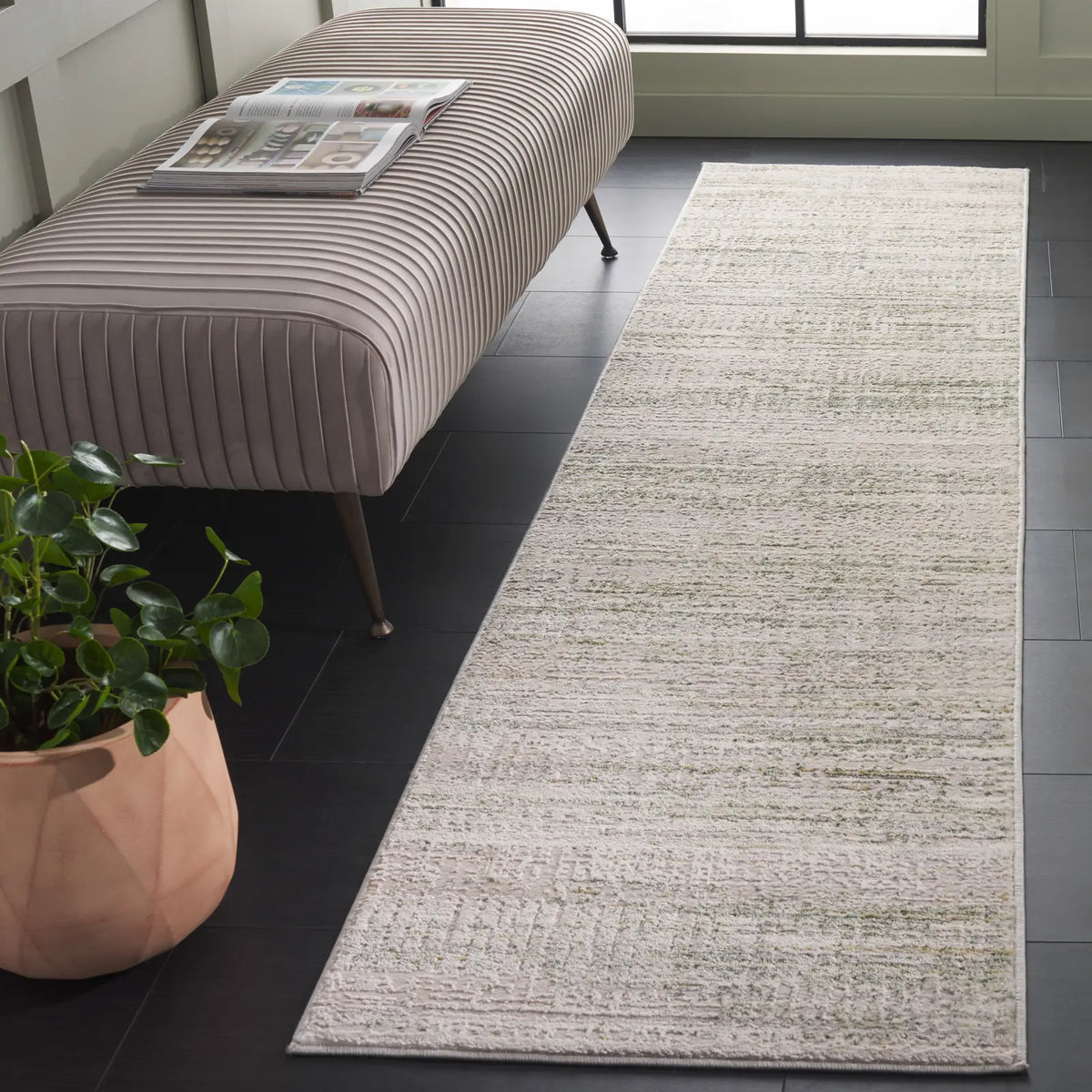 Safavieh Prestige 2'-3" x 10'-0" Rug in Ivory / Light Green