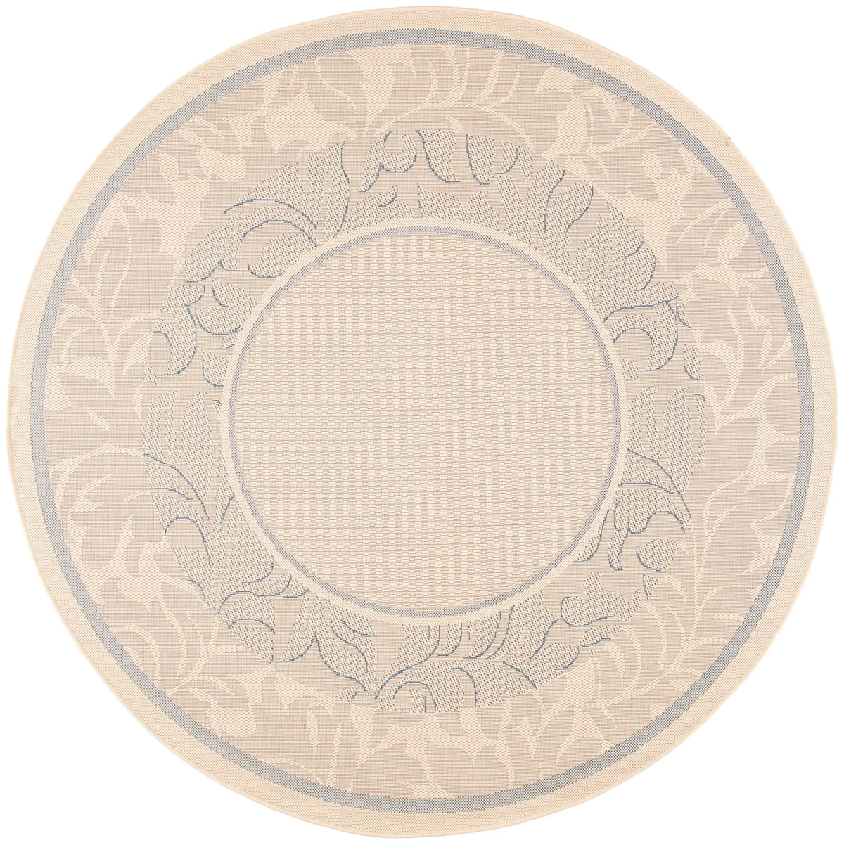 Safavieh Courtyard 6'-7" x 6'-7" Rug in Natural / Blue