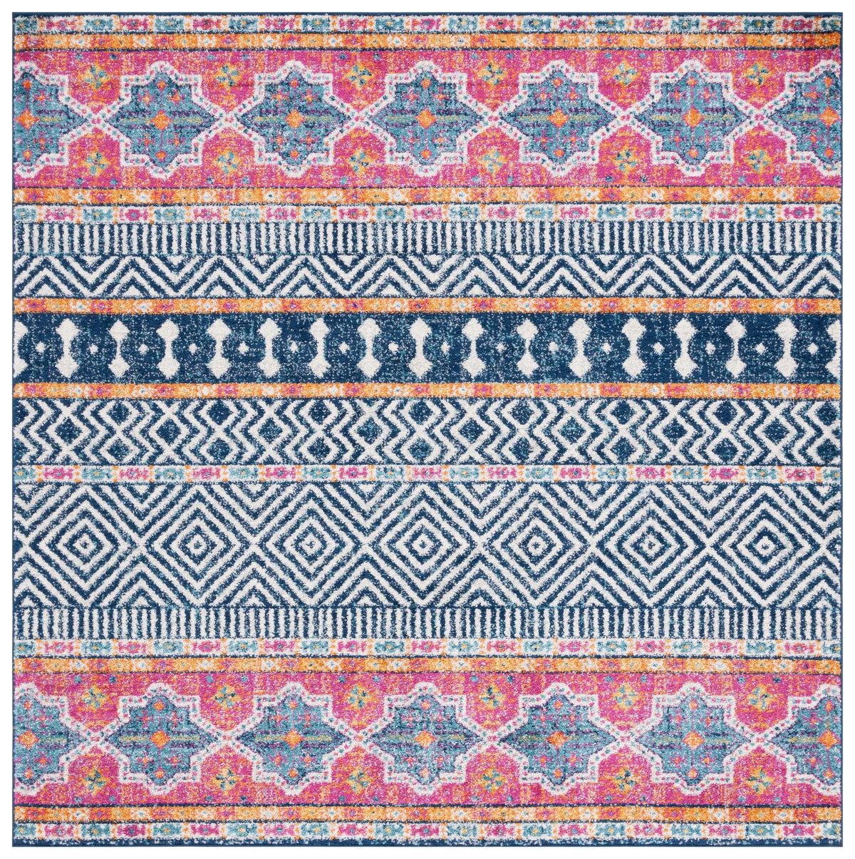 Safavieh Madison 6'-7" x 6'-7" Rug in Navy / Ivory