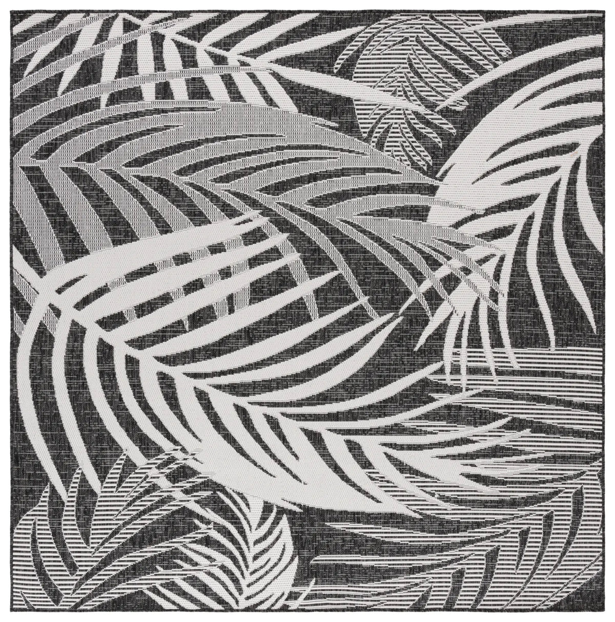 Safavieh Beach House 6'-7" x 6'-7" Rug in Charcoal / Ivory