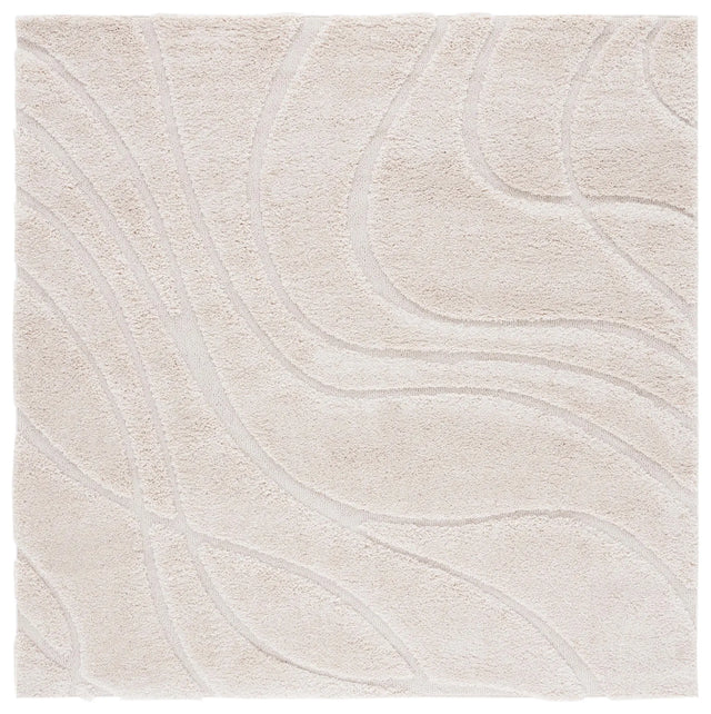 Safavieh Florida Shag 6'-7" x 6'-7" Rug in Creme / Creme