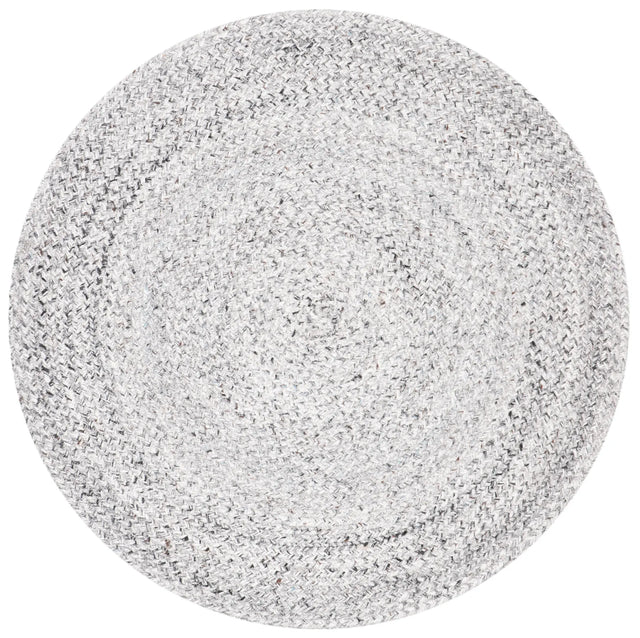 Safavieh Braided 3'-0" x 3'-0" Rug in Silver / Charcoal
