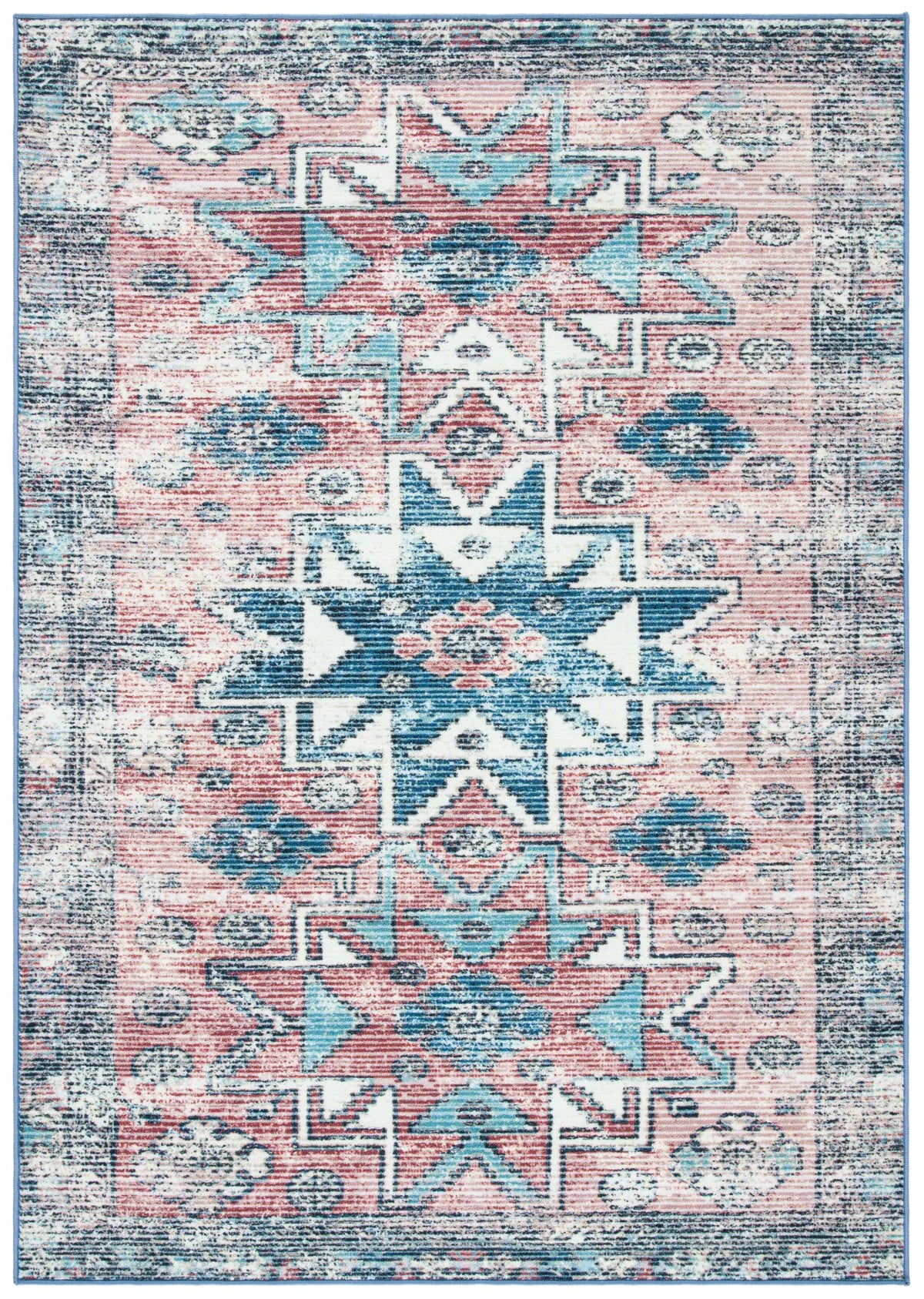 Safavieh Journey 4'-4" x 6'-0" Rug in Pink / Blue
