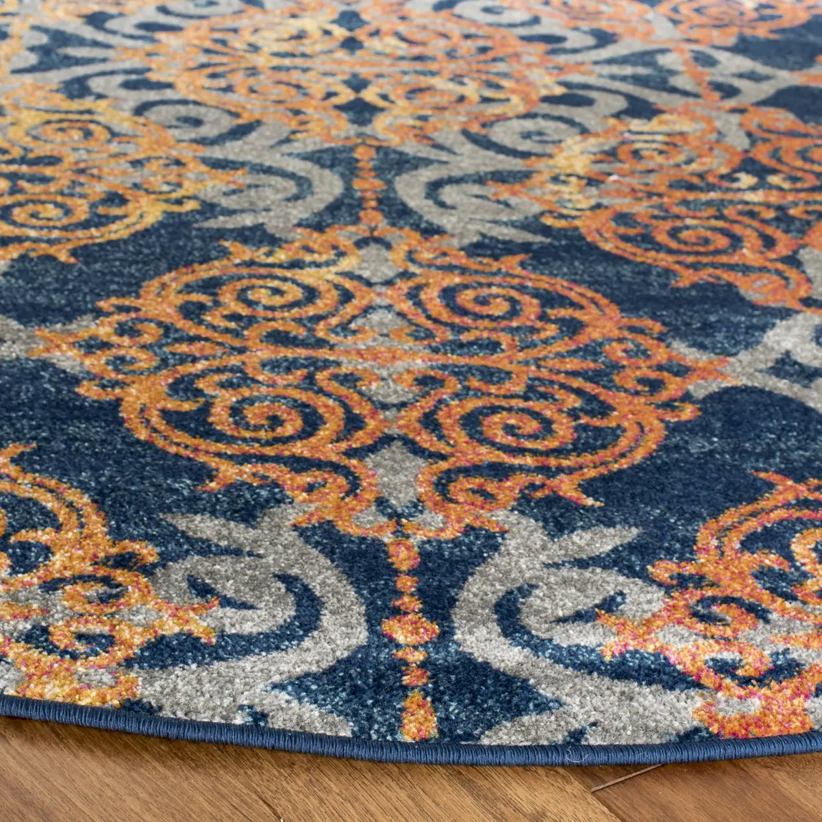 Safavieh Evoke 6'-7" x 6'-7" Rug in Blue / Orange