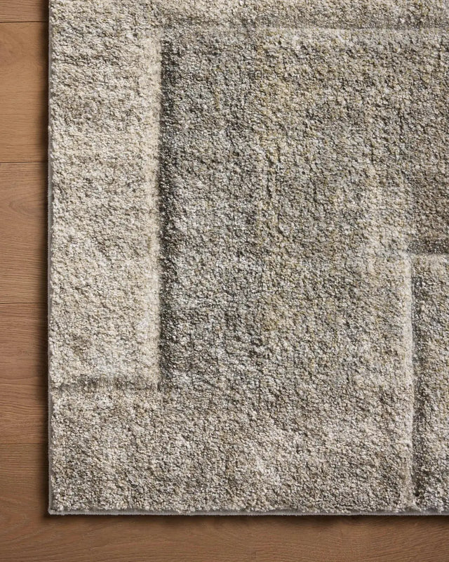 Loloi Silas Sla-06 Natural/Pebble Rug - corner on wood