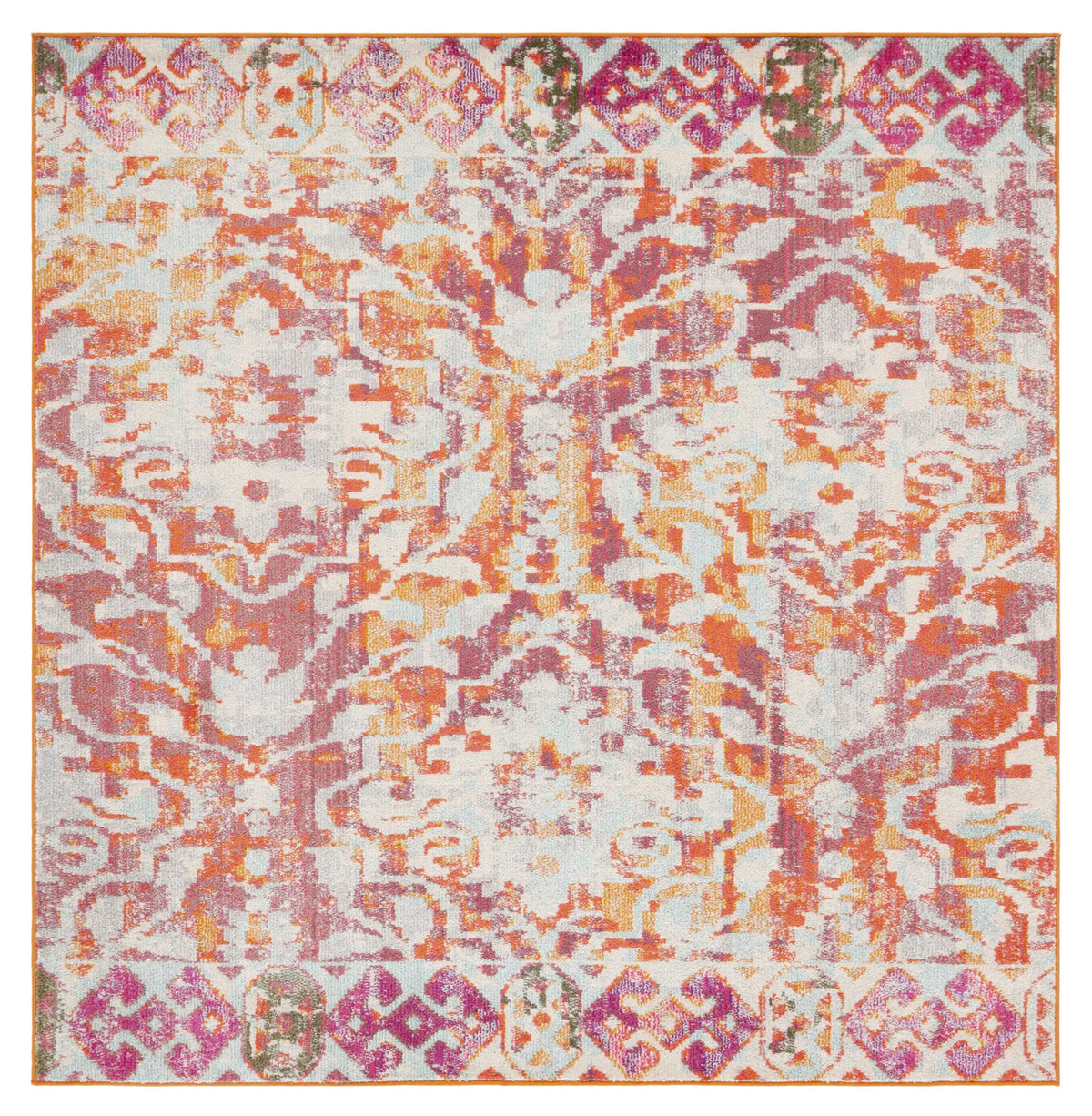 Safavieh Madison 6'-7" x 6'-7" Rug in Orange / Ivory