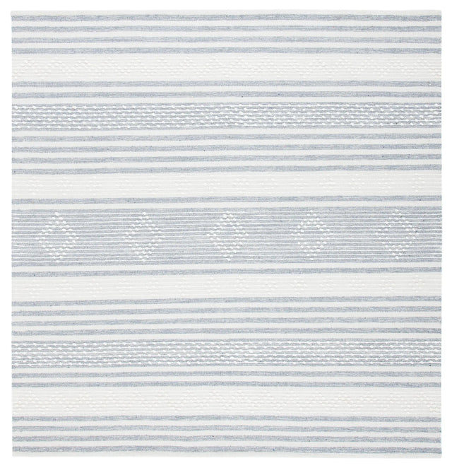 Safavieh Striped Kilim 7'-0" x 7'-0" Rug in Silver / Ivory