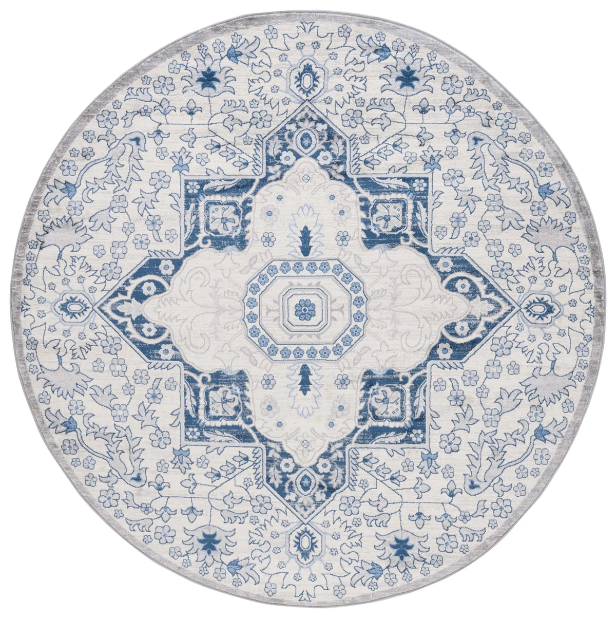 Safavieh Brentwood 6'-7" x 6'-7" Rug in Cream / Blue
