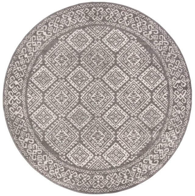 Safavieh Tulum 5'-0" x 5'-0" Rug in Dark Grey / Ivory