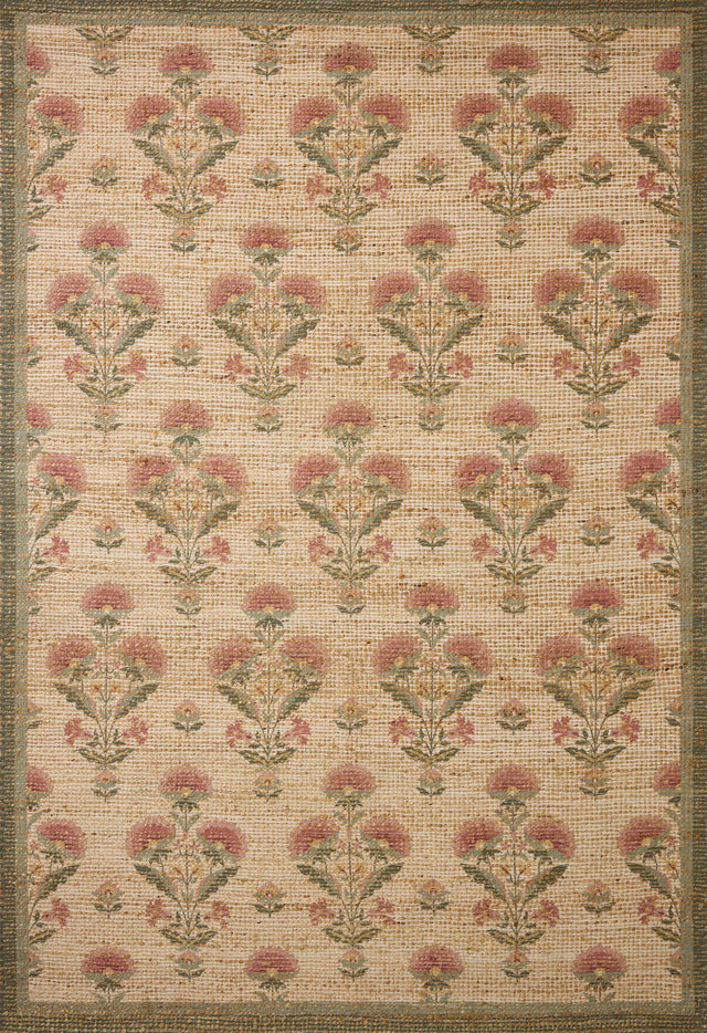 Chris Loves Julia x Loloi Rue RUE-01 Sage / Blush Rug - main flat