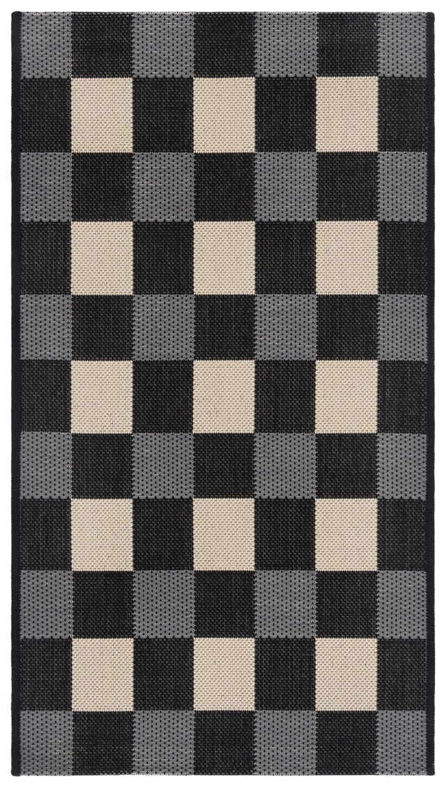 Safavieh Courtyard 2'-0" x 3'-7" Rug in Black / Beige