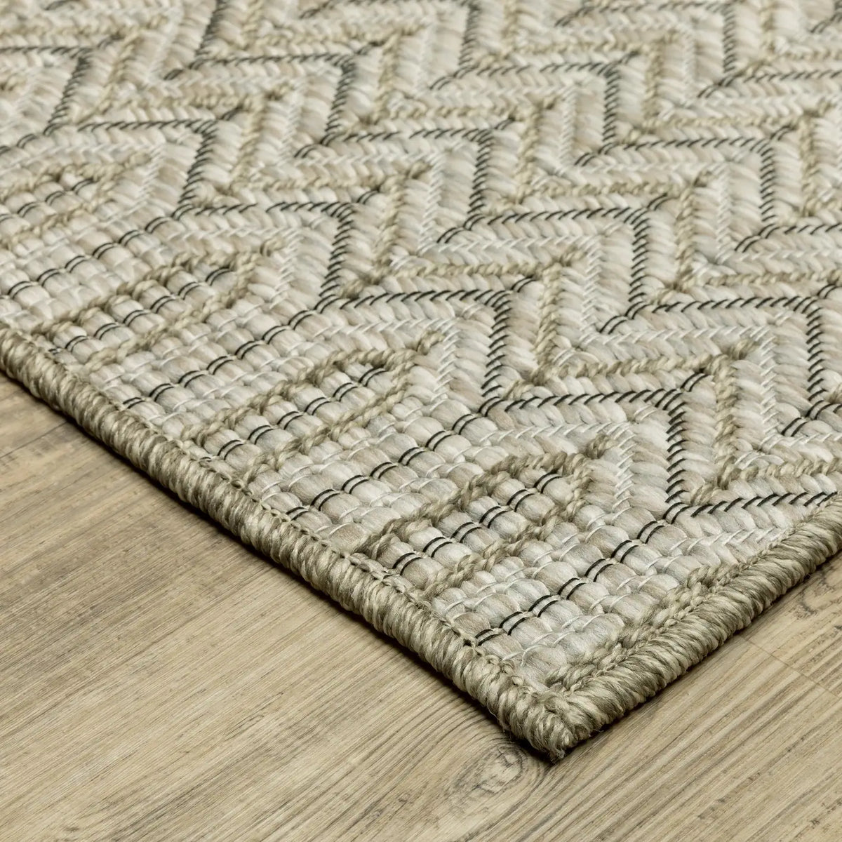 Oriental Weavers Sphinx Tortuga Tr09A Beige/ Black Rug - corner detail
