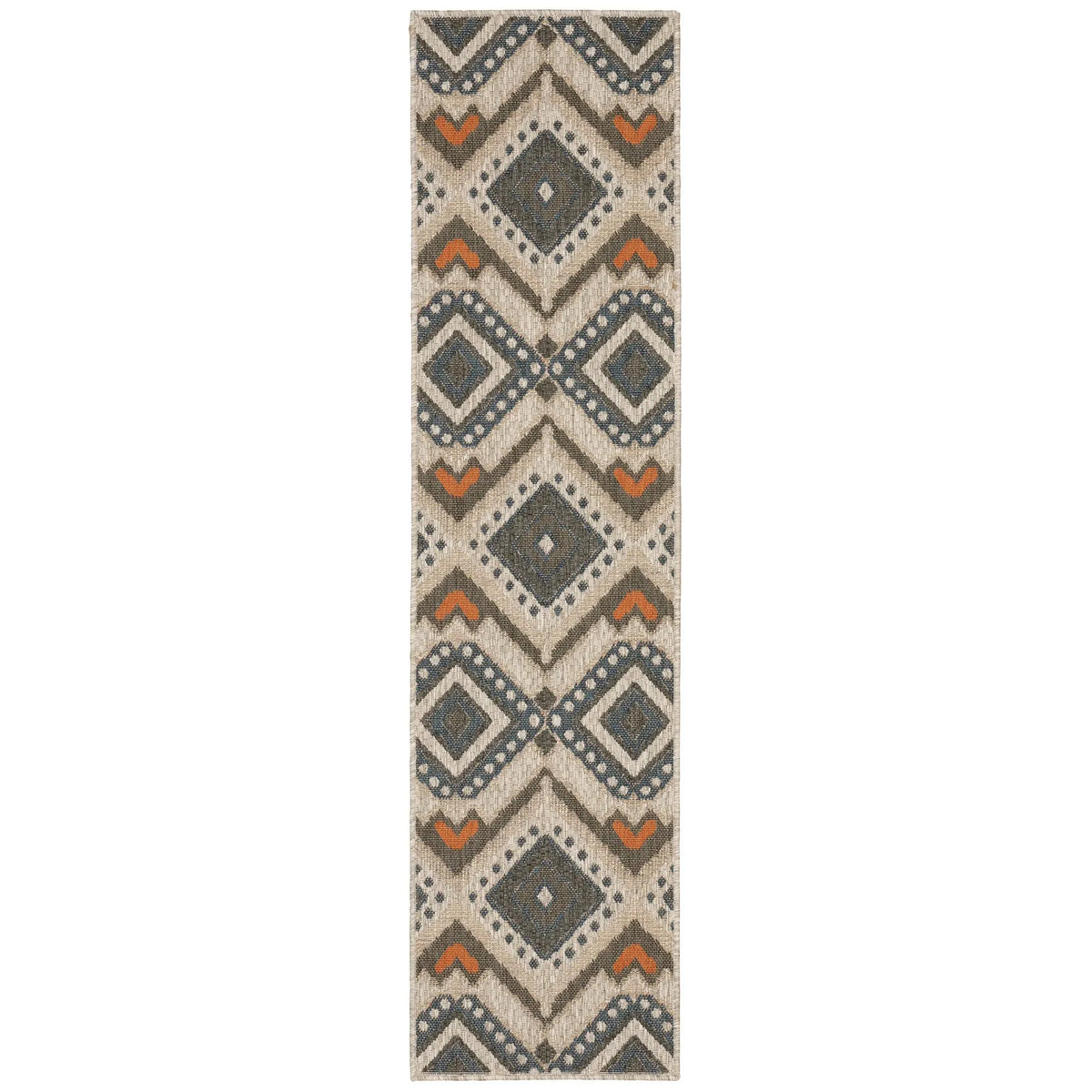 Oriental Weavers Sphinx Latitude 2X Grey / Orange Rugs - runner