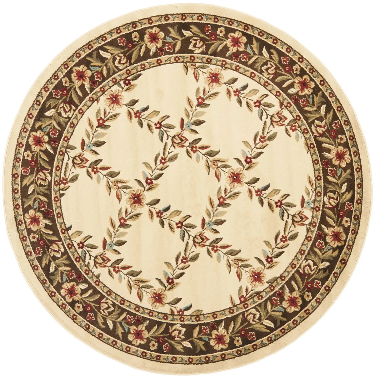 Safavieh Lyndhurst 5'-3" x 5'-3" Rug in Ivory / Brown
