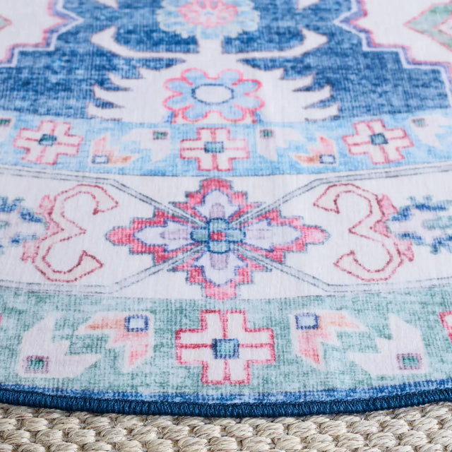 Safavieh Martha Stewart Washable 6'-0" x 6'-0" Rug in Navy / Beige
