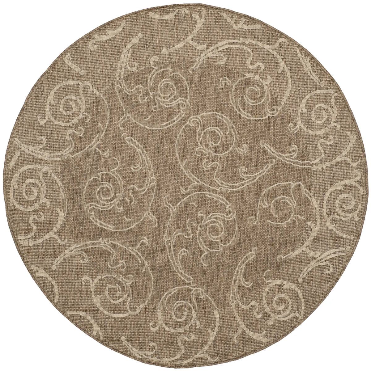 Safavieh Courtyard 5'-3" x 5'-3" Rug in Brown / Natural