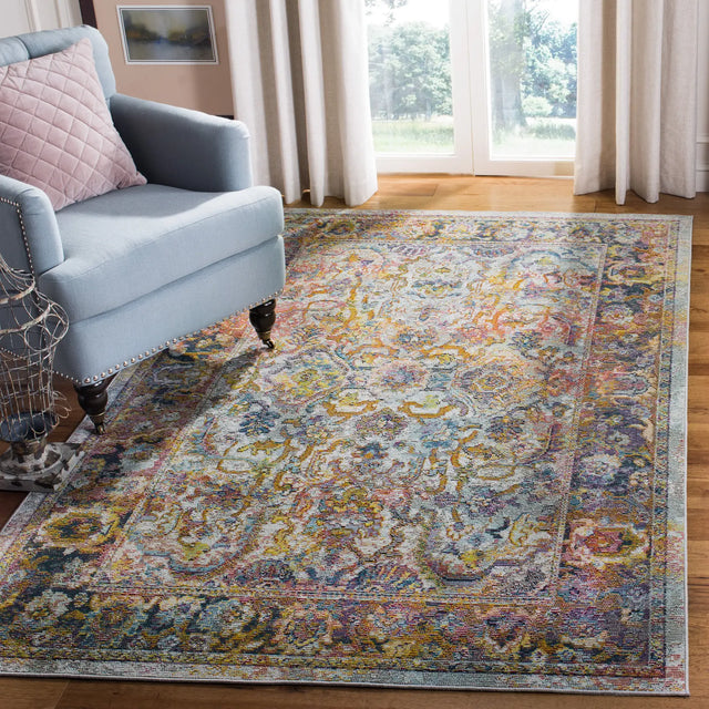 Safavieh Crystal 4'-0" x 6'-0" Rug in Light Blue / Orange