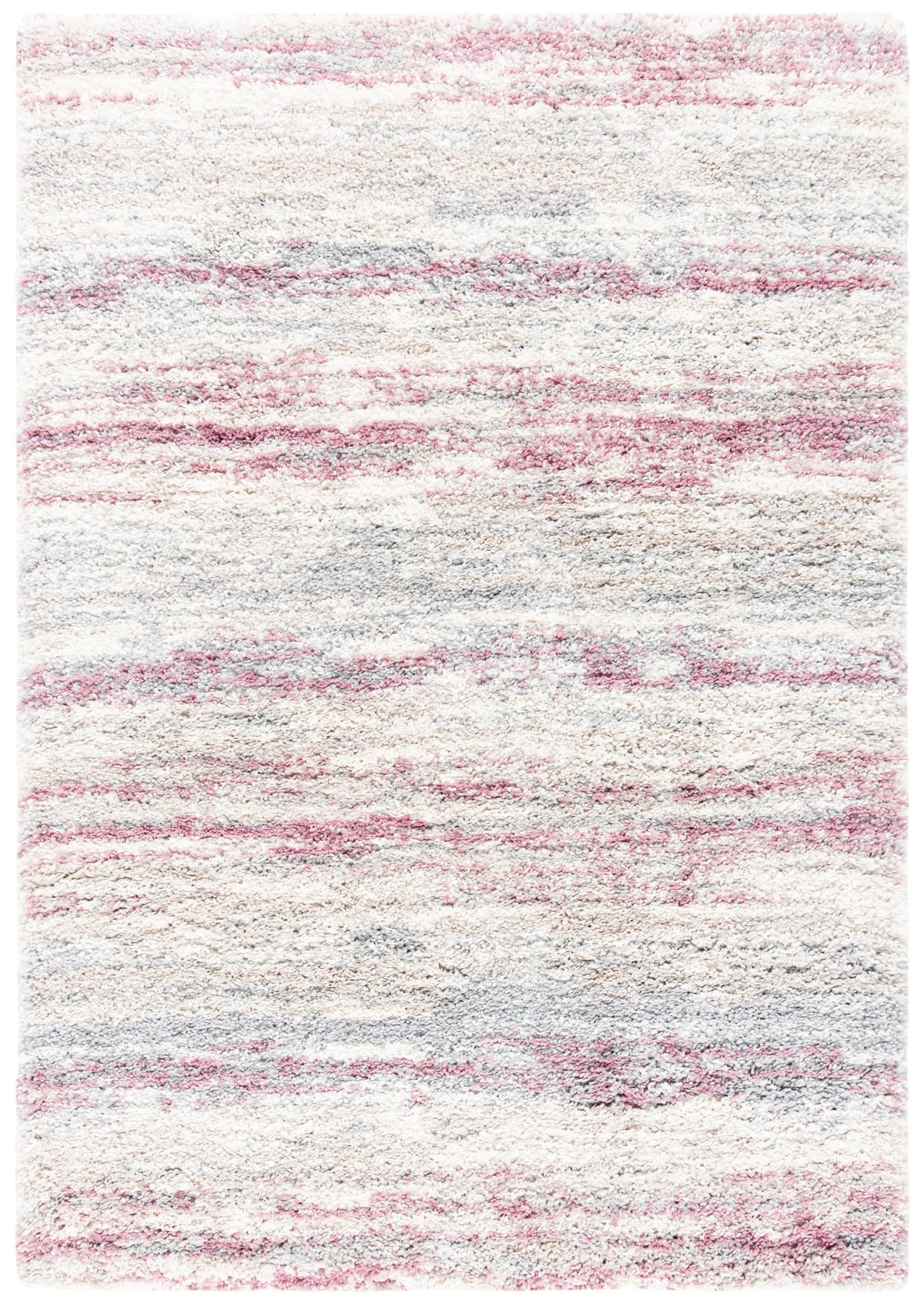 Safavieh Fontana Shag 800 4'-0" x 6'-0" Rug in Ivory / Pink