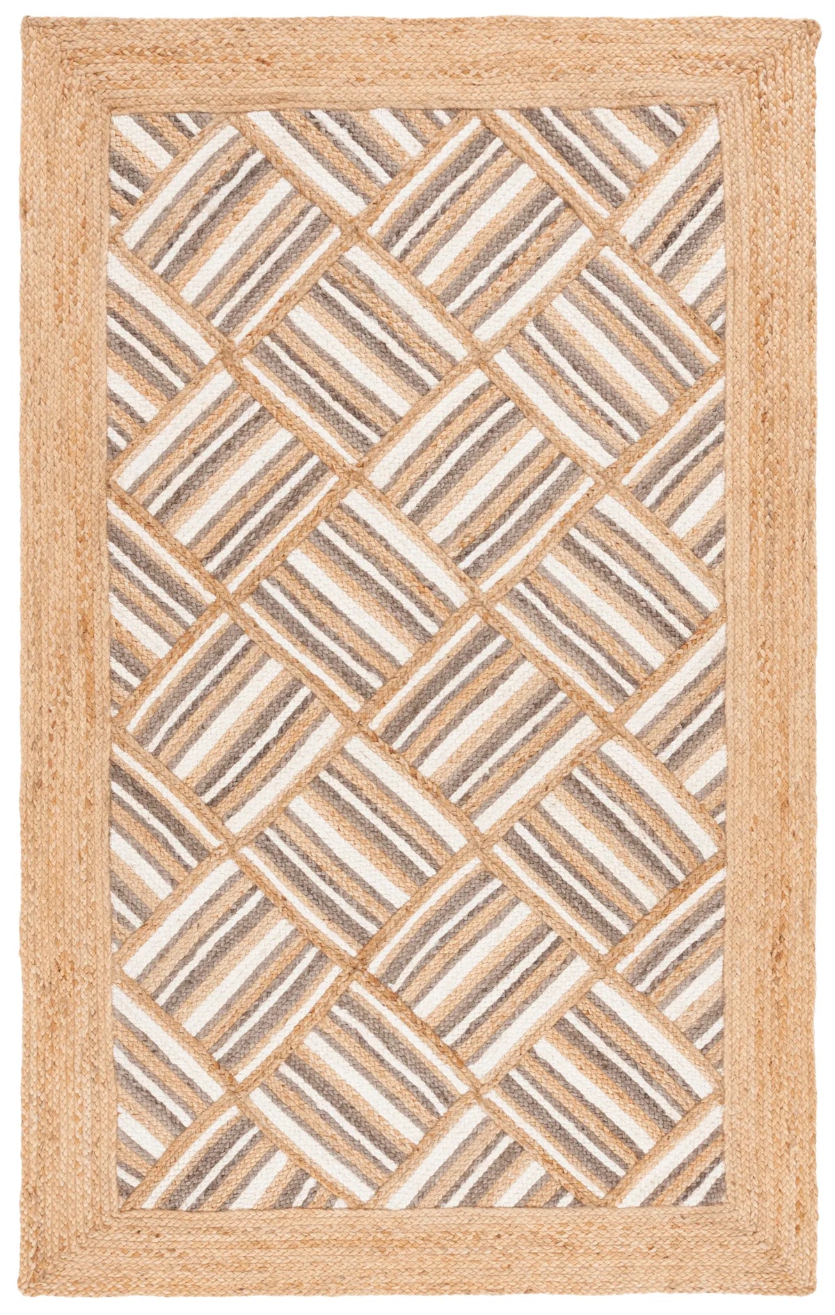 Safavieh Natural Fiber 4'-0" x 6'-0" Rug in Natural / Grey