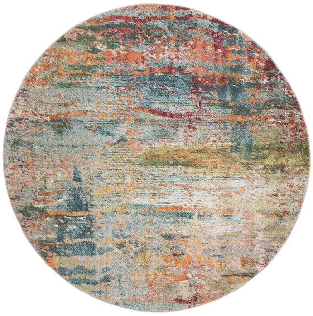 Safavieh Monaco 5'-0" x 5'-0" Rug in Teal / Orange