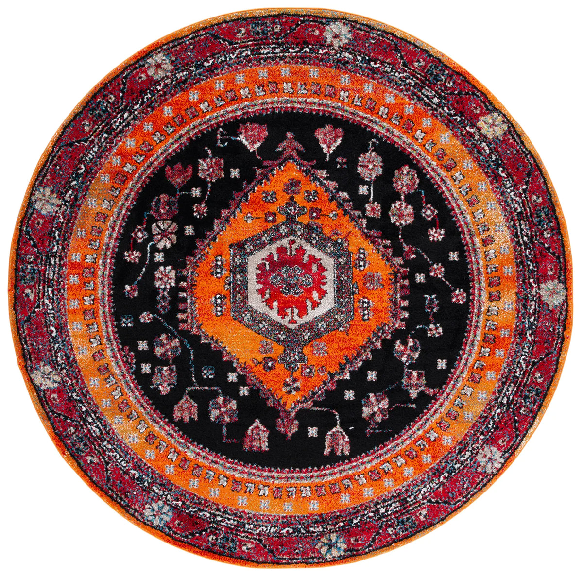 Safavieh Vintage Hamadan 6'-7" x 6'-7" Rug in Orange / Black