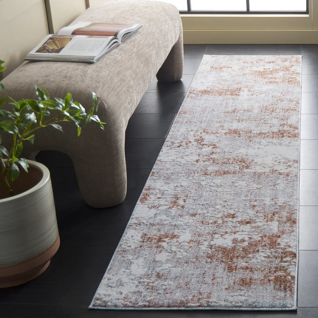 Safavieh Scarlett 400 2'-0" x 8'-0" Rug in Light Grey / Ivory Rust