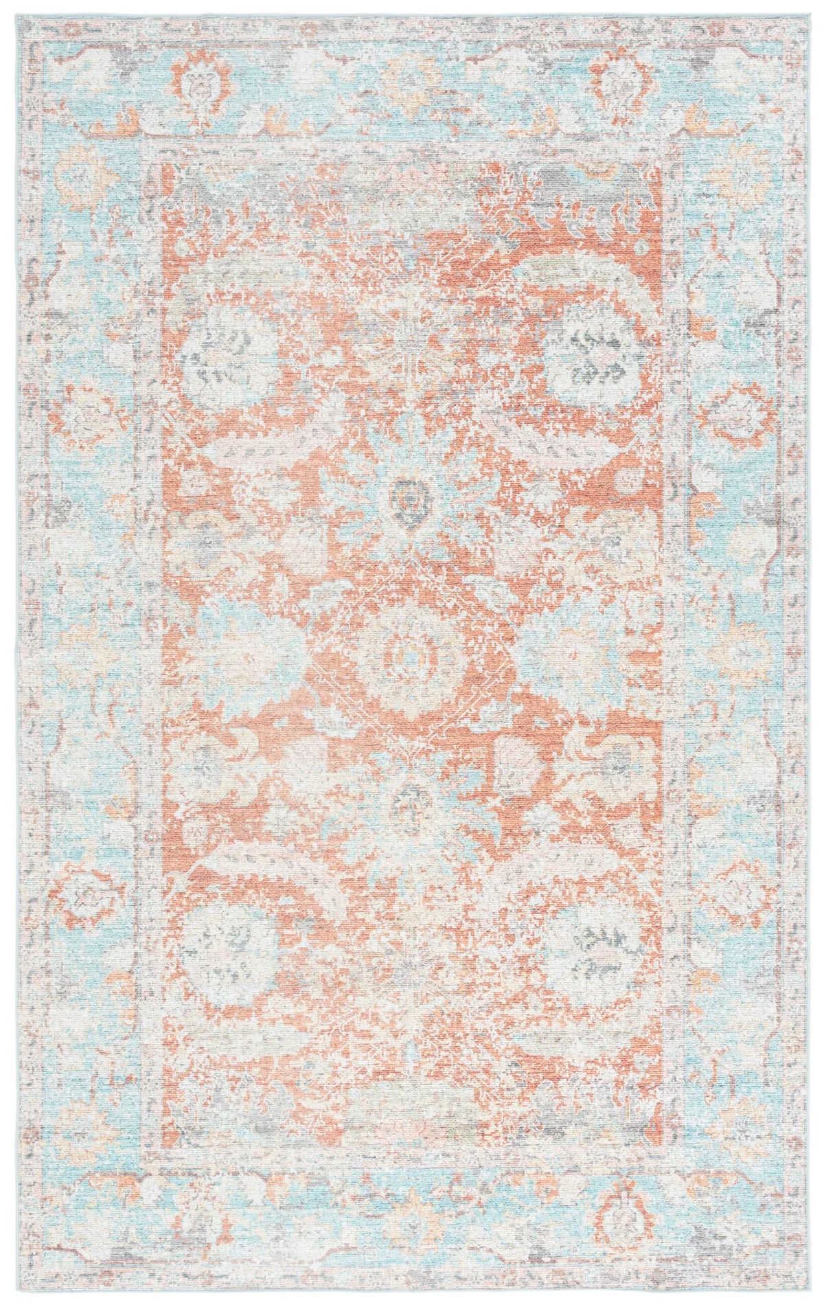 Safavieh Arizona 4'-0" x 6'-0" Rug in Turquoise / Rust