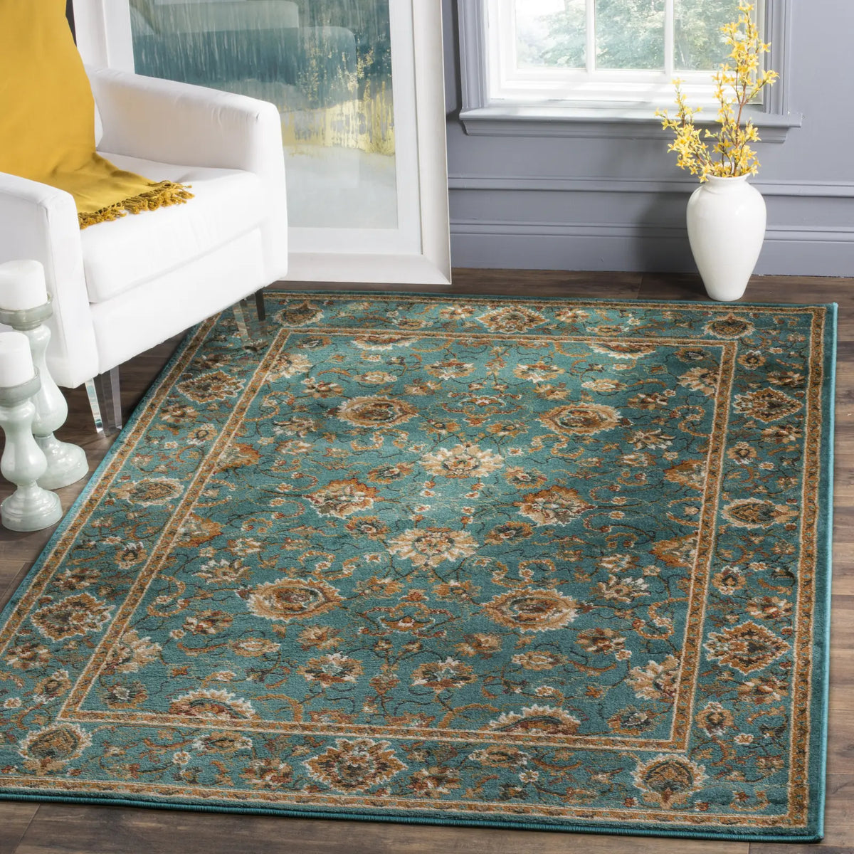 Safavieh Summit 4'-0" x 6'-0" Rug in Teal / Teal