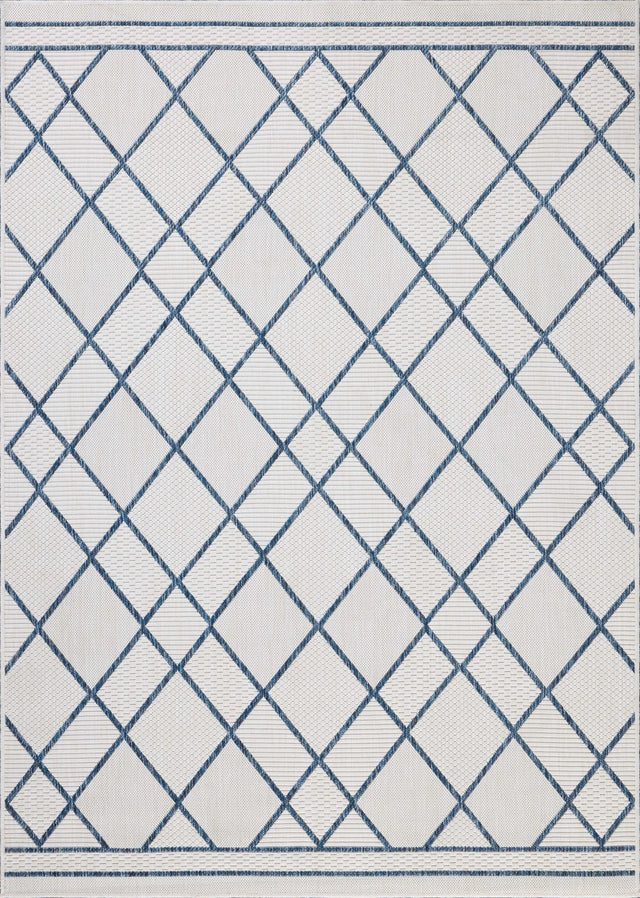 Loloi Easton ESN-08 Ivory / Denim Rug - main flat