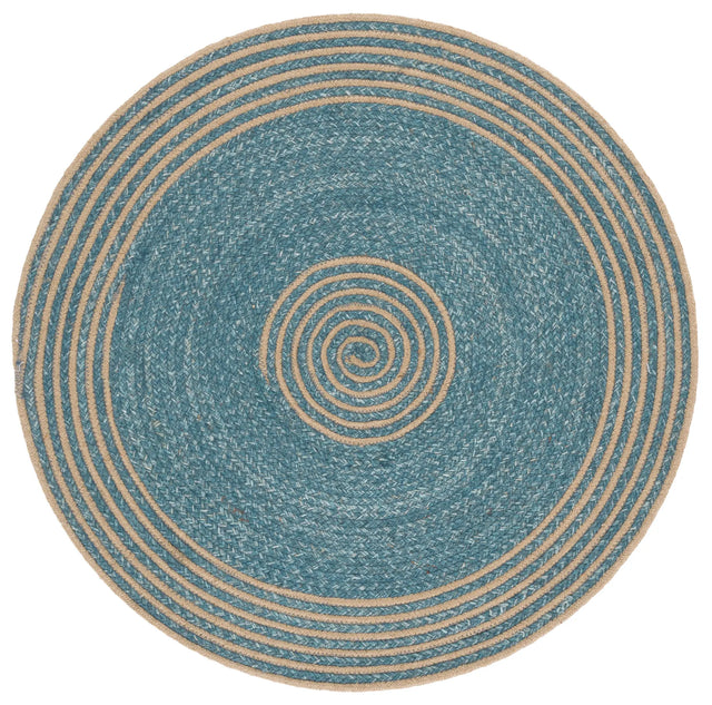 Safavieh Braided 3'-0" x 3'-0" Rug in Natural / Turquoise