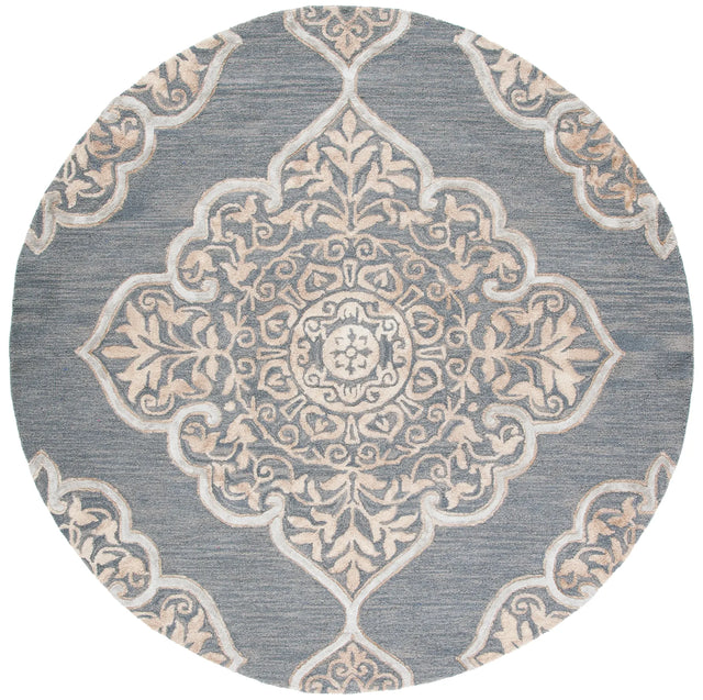 Safavieh Dip Dye 5'-0" x 5'-0" Rug in Slate / Beige