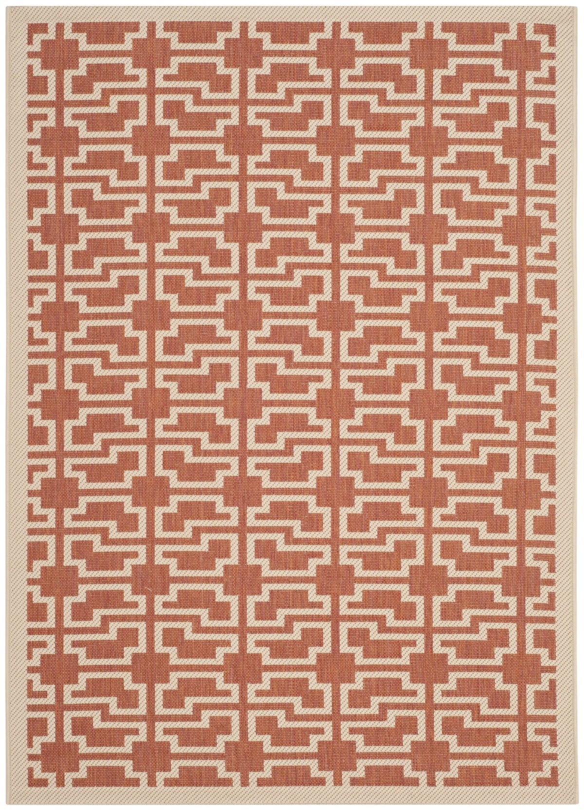 Safavieh Courtyard 4'-0" x 5'-7" Rug in Terracotta / Beige