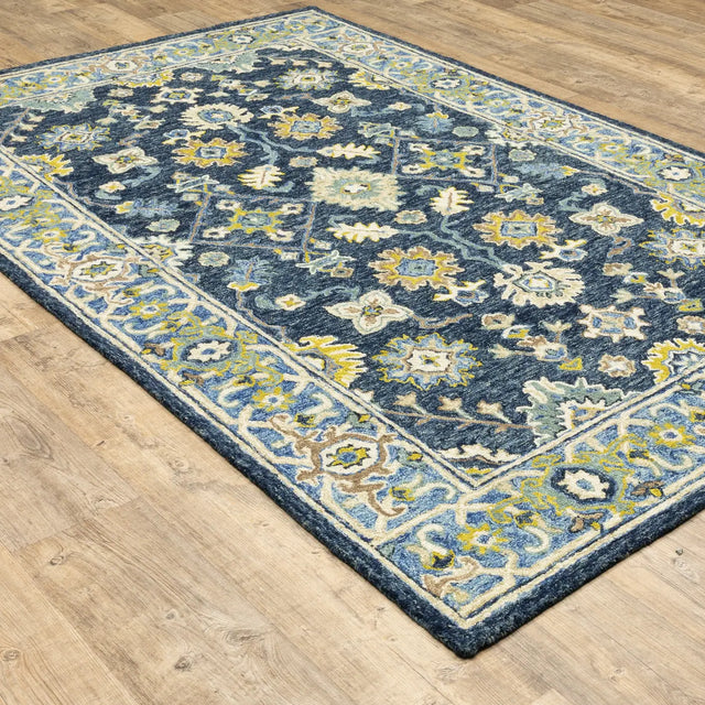 Oriental Weavers Sphinx Alfresco 28405 Navy / Blue Rugs - angle detail