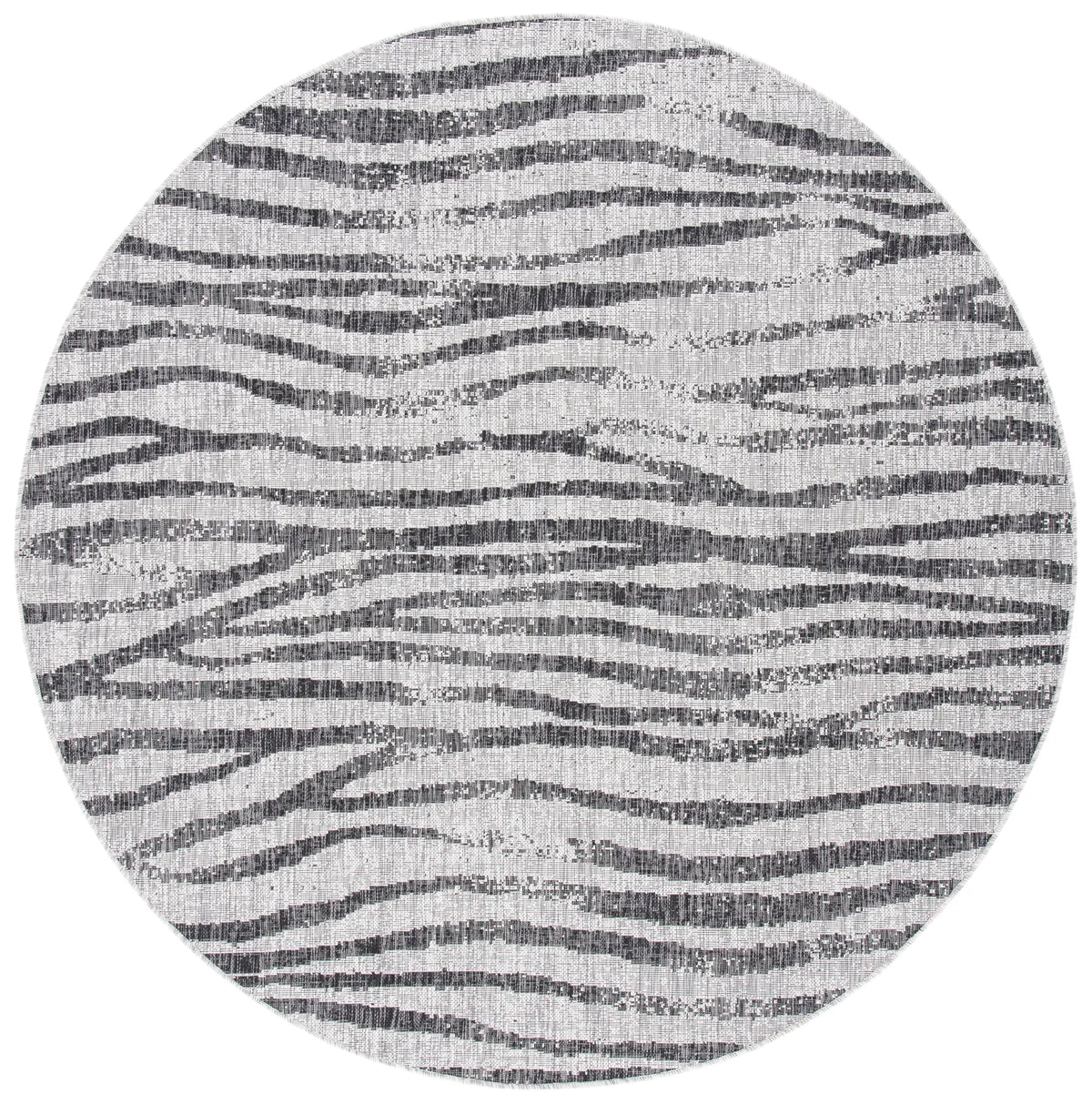 Safavieh Courtyard 6'-7" x 6'-7" Rug in Grey / Black