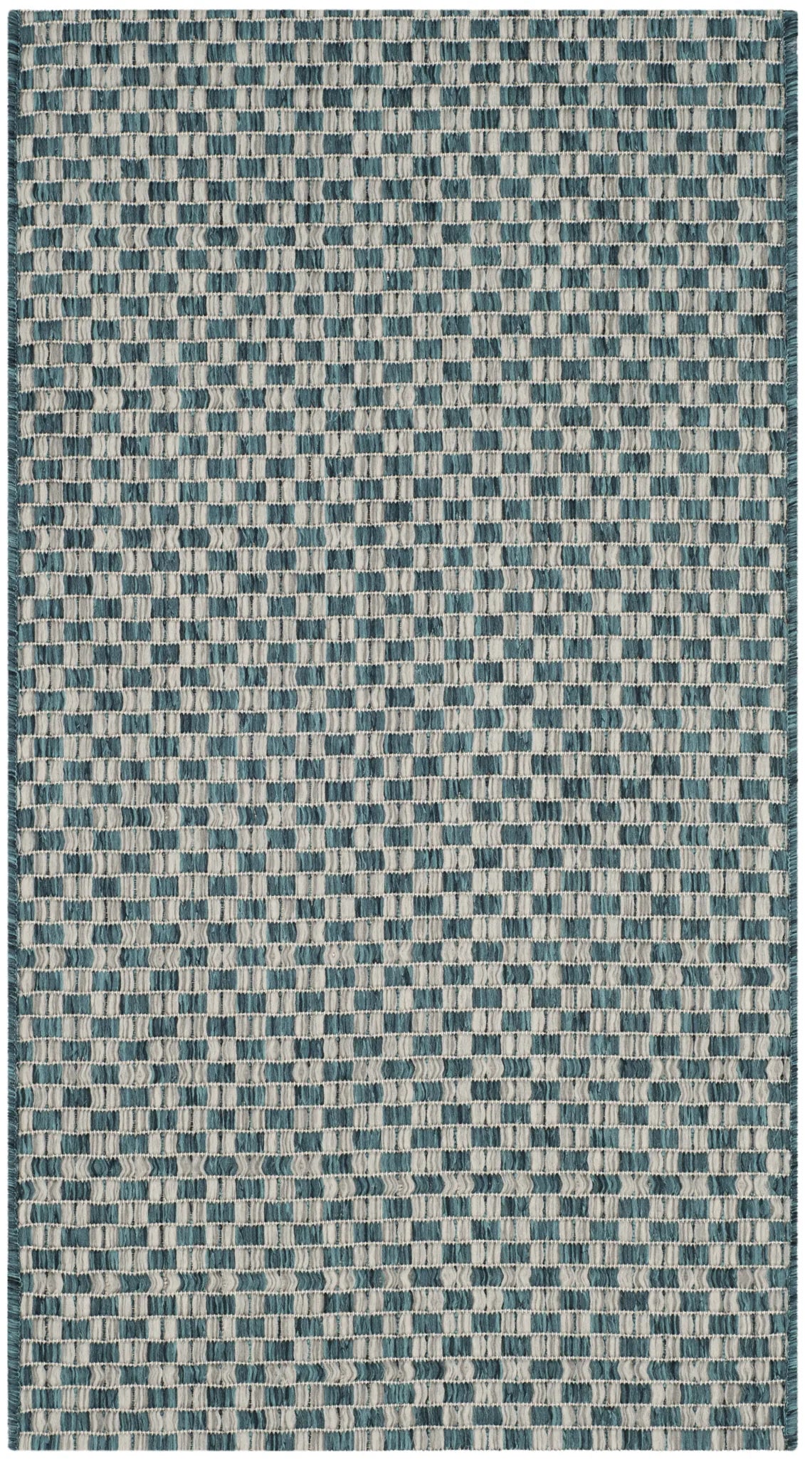 Safavieh Courtyard 2'-0" x 3'-7" Rug in Turquoise / Light Grey