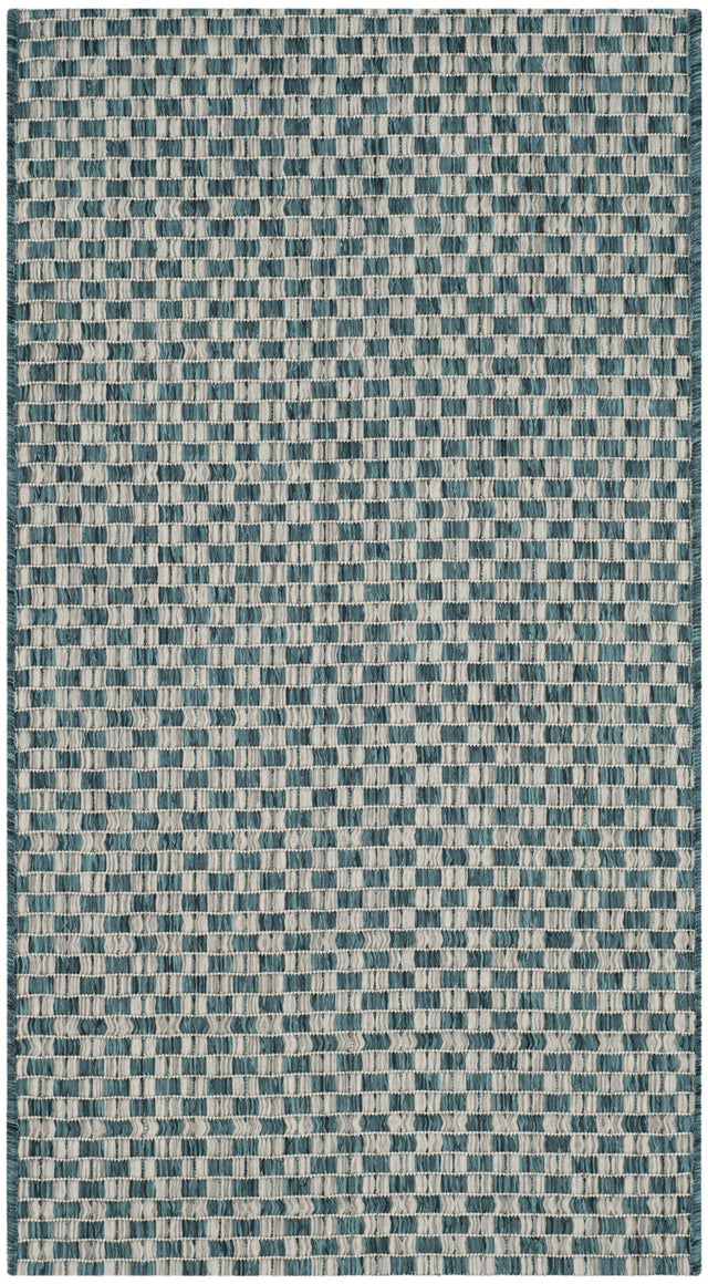 Safavieh Courtyard 2'-0" x 3'-7" Rug in Turquoise / Light Grey