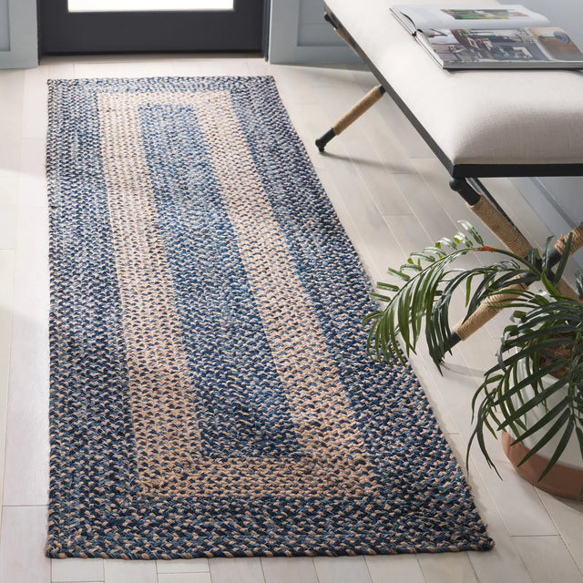 Safavieh Braided 800 2'-3" x 8'-0" Rug in Natural / Blue