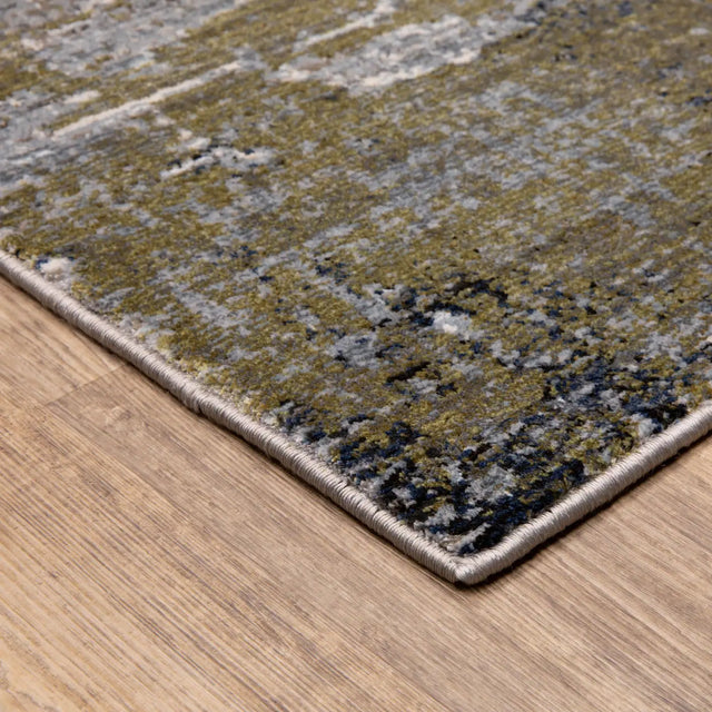 Oriental Weavers Caravan 8020L Blue/ Green Rug - corner detail