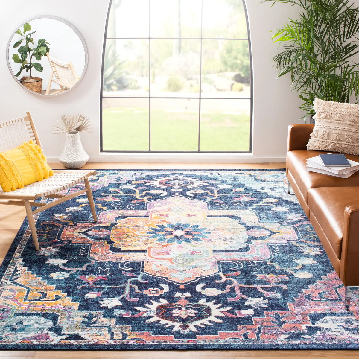 Safavieh Crystal 10'-0" x 14'-0" Rug in Navy / Fuchsia