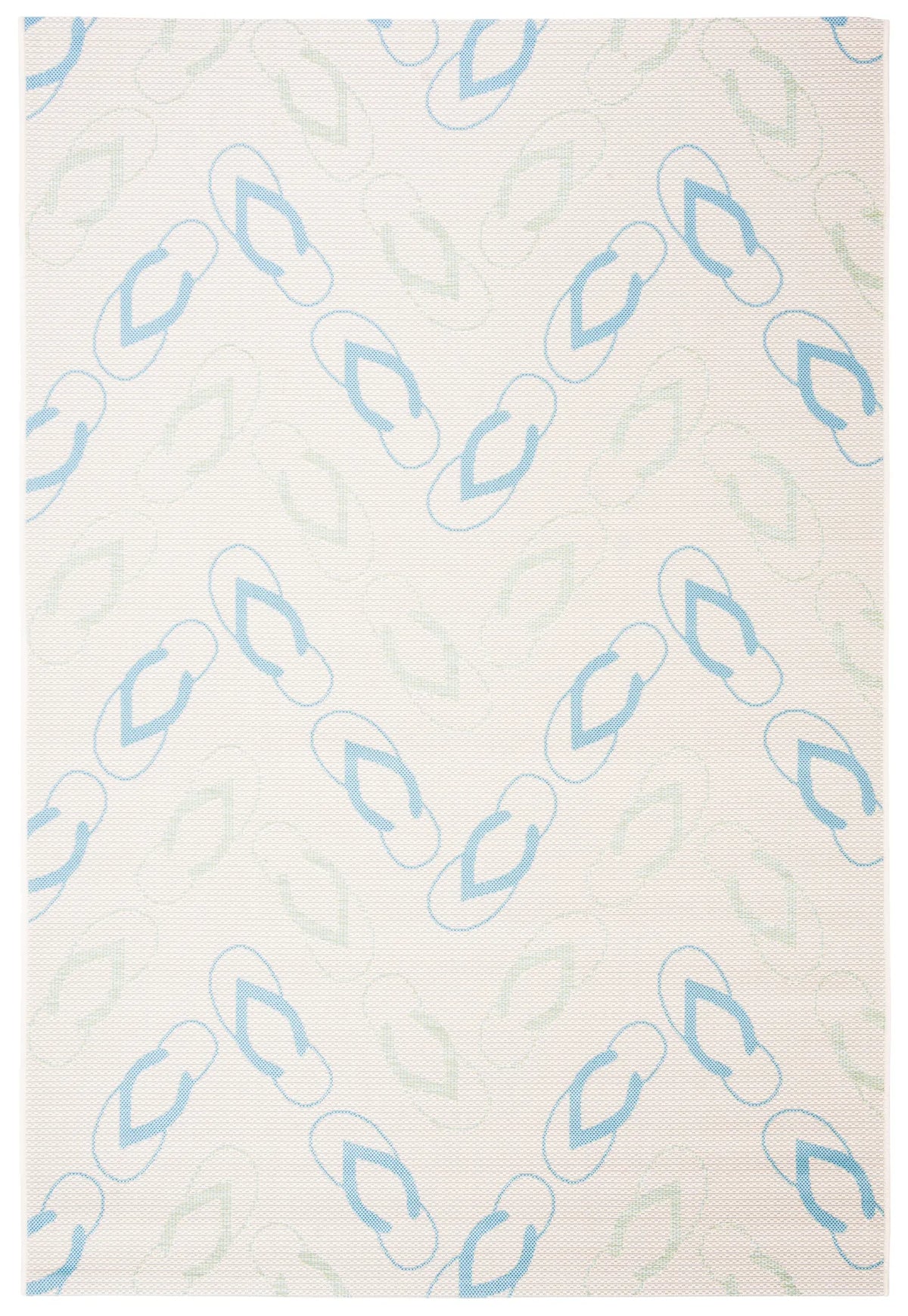 Safavieh Courtyard 4'-0" x 5'-7" Rug in Beige / Aqua