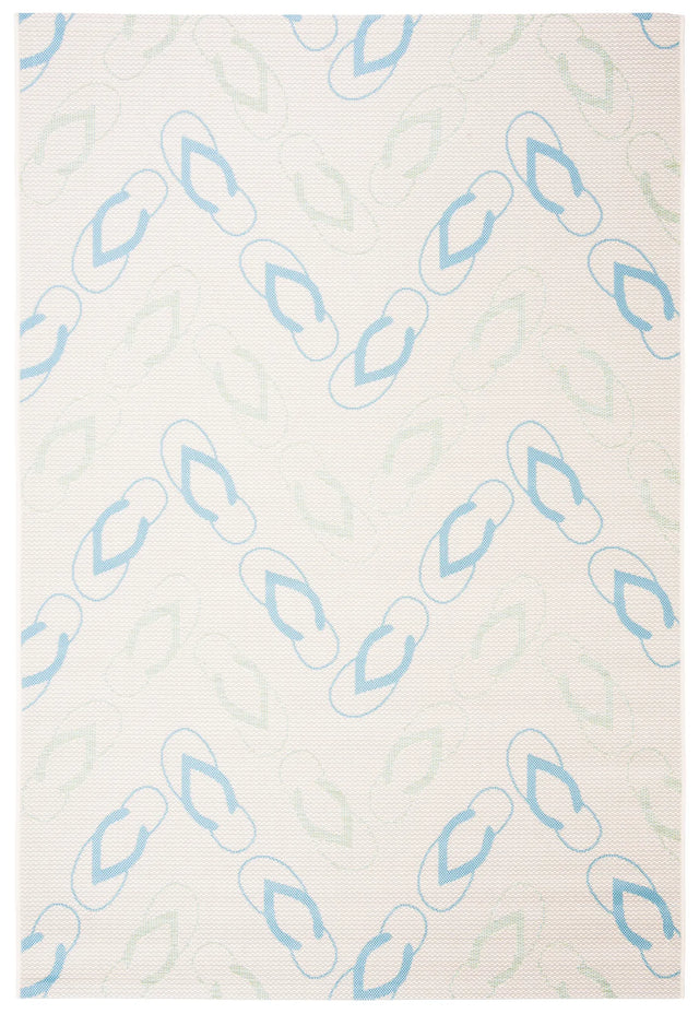Safavieh Courtyard 4'-0" x 5'-7" Rug in Beige / Aqua