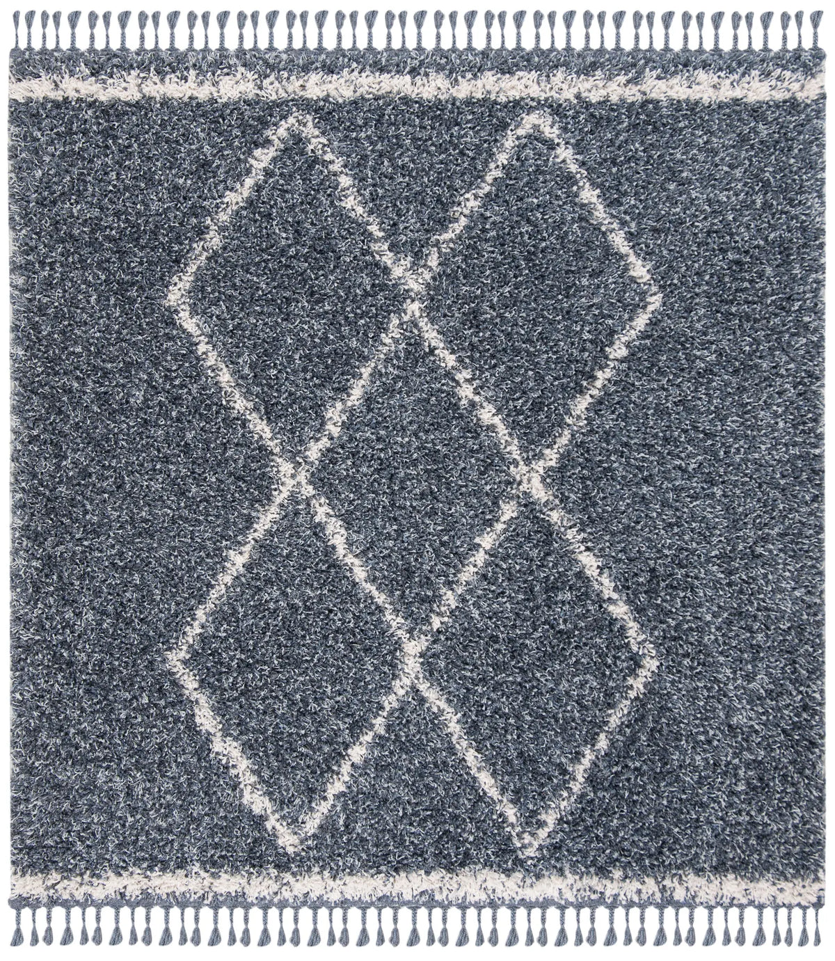 Safavieh Pro Lux Shag 400 6'-7" x 6'-7" Rug in Blue / Creme