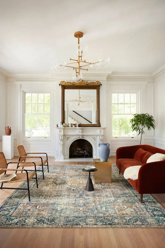 Loloi Margot Mat-02 Terracotta/Lagoon Rugs - room scene 1